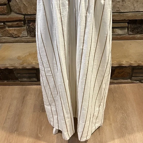 Jenni Kayne Cove Dress in Gold Stripe Spaghetti Strap Ankle Length - Picture 3 of 11